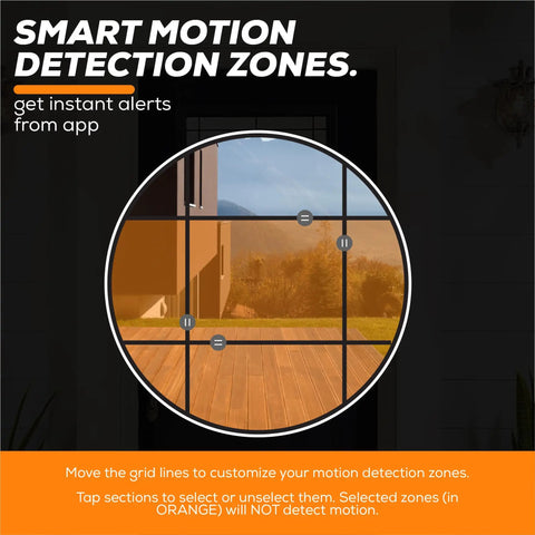 Wireless Video Doorbell Camera With Chime And 2 Way Audio, Motion Sensor, Night Vision, 180 Degree Wide View motion detection zones