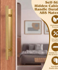 50 Pack Self Stick Push Pull Helper Drawer Pulls Stick On Cabinet Handles ABS Plastic Adhesive Door Hardware Gold Finish