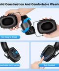 Close-up of 2 Pack Ear Protection Muffs NRR 35dB Hearing Protection Noise Canceling Over Ear Muffs with adjustable headband
