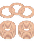 15 Pack Copper Oil Drain Plug Gaskets And Crush Washers For 14mm Fittings, Leak Proof Seals, 14mm Inner Diameter, 20mm Outer Diameter