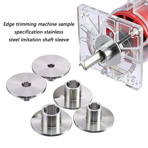 Top Shelf Stainless Steel Router Bushing Template Guide For Wood And Metal Crafts With Bulletproof Durability and No Sweat Alignment displaying stainless steel shaft sleeves.