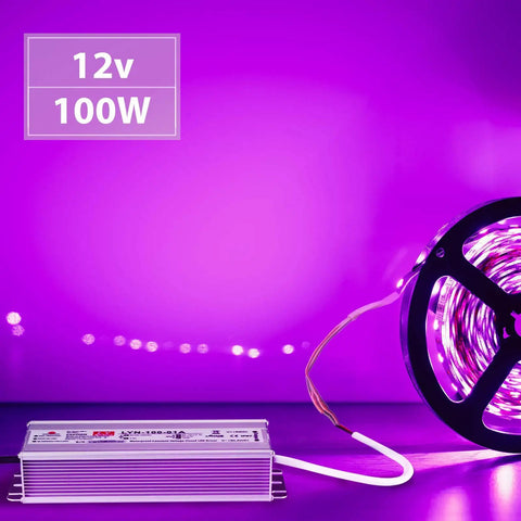 Heavy Duty 100W 12V DC LED Driver Power Supply For Indoor And Outdoor LED Light Bars And String Lights IP67 Waterproof Transformer