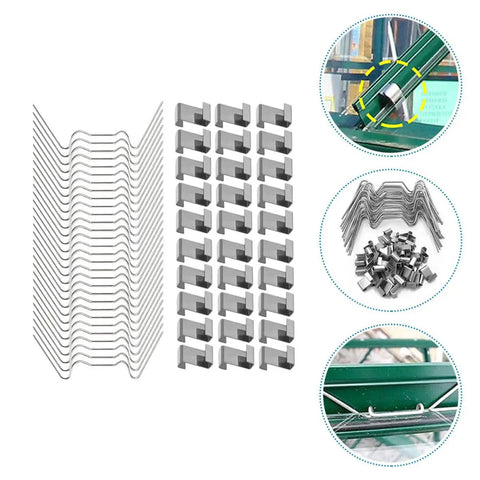 100 Pack Greenhouse Glazing Clips Z Type And W Wire Leaf Spring Clamps For Glass Fixing Stainless Steel Weather Resistant Garden And Farm Use Repair Kit
