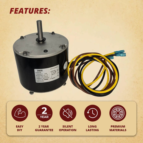 Condenser Fan Motor Replacement For Quarter Horsepower 1100 RPM 208 230V Fits 5KCP39EGS070S And 5KCP39EGY823S HC39GE237A HC39GE236