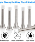 Six Pack 3.2 Inch Spring Door Stopper Heavy Duty Door Stop With Rust Proof Screws And Rubber Bumper Tips Wall Saver For Home Office And Kids Room Easy Install Satin Nickel Finish