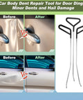 Paintless Dent Repair Kit With 23 Tools Including 3 Dent Rods And 20 Awl Heads For Car Dents featured in before-after repair images