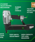 7/16 Inch Standard Crown Stapler for Roofing and Subfloor Installations, Lightweight Pneumatic Nail Gun With Pro Grade Power