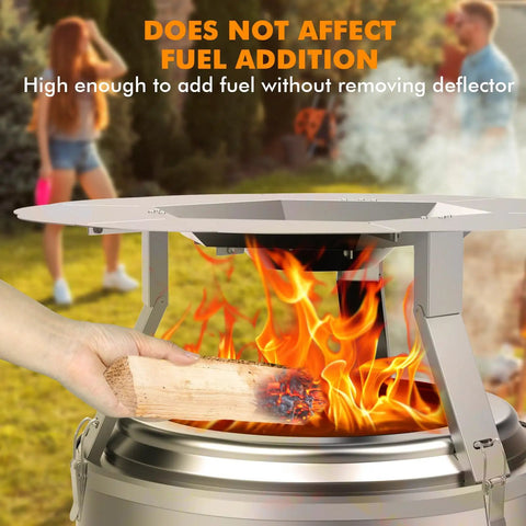 Heat Deflector For Fire Pit That Keeps Heat On The Ground, Compatible With Solo Stove Bonfire And Other 19.5 Inch Pits, Foldable Legs