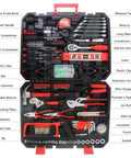 239-Piece All In One Home Tool Set With Carrying Case for DIY repairs shown open with assorted hand tools visible inside.