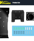 Wall Mount EV Charger Holder With SAE J1772 Nozzle Holster And Cable Organizer Plus Control Box Dock for installation, black metal components.