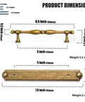 Gotta Have These Antique Brass Cabinet Pulls 2 PackFeaturing Classic Turned Spindle Shape and Chunky Decorative Backplate Solidly 5 Inch Hole Center dimensions and specifications.