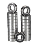 Front view HiPicco 623-2RS deep groove ball bearings, 3x10x4 mm, chrome steel, double rubber sealed, 20 pcs