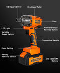 Cordless One Half Inch Impact Wrench Kit With 260 Ft Lbs Torque And 3700 RPM Beast Power 21V Drill Driver Set side view details