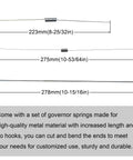 Lawn Mower Throttle Return Spring Kit And Governor Rod Assortment showing spring dimensions for GCV160 Engines