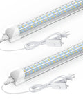 Ultra Bright 24W 3600LM 6500K D Shape T8 LED Shop Light Linkable Fixture For Garage Basement Workbench Cabinet Utility Lighting 2 Pack