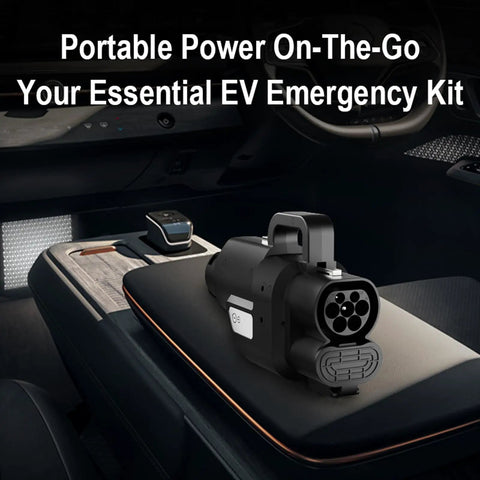 Heavy Duty CCS2 To GBT DC Adapter 400 Amp Fast EV Charging Connector on car console for quick charge plug setup.