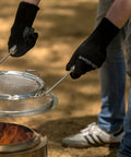 High Heat Grill Gloves For Cooking And BBQ, Oven Mitts With Universal Fit, Non Slip Grip, handling hot coals with a mesh screen