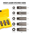 5 Piece Spiral Deep Extractor Set For Removing Stuck And Broken Bolts Studs Fittings Threads And Pins Spark Plug Easy Out