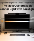 ScreenBar Halo 2 LED Monitor Light Bar With Wireless Controller And Backlit Front Glow on a desk setup