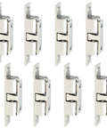 Eight Pack Stainless Steel Cabinet Latches Spring Latch Heavy Duty Silver For Kitchen And Bathroom, 67mm Long 12mm Wide 17mm Deep, Mounting Holes 4mm And 4.5mm, Universal Fit For Quick Replacement Of Damaged Cabinet Doors, eight silver latches