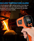 Non Contact Infrared Thermometer Gun With Dual Laser And Thermocouple Probe, 50 To 1 Pyrometer, From -40F To 3632F, adjustable emissivity, checking molten metal