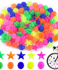 Colorful Bike Wheel Spoke Beads Set With Round And Star Shapes, 72 Pieces With Plastic Storage Box Included