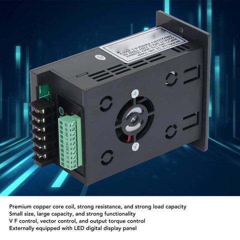 Rugged VFD With Premium Copper Coils 750W Inverter For Water Pumps And Automated Machine Tools High Performance Motor Controller For Heavy Duty Industrial Apps, black metal unit