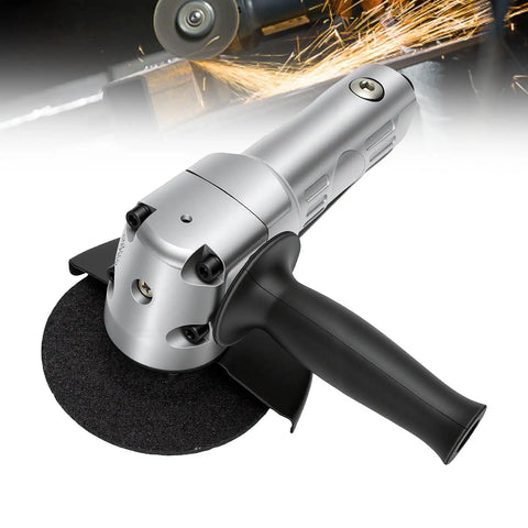 5 Inch Pneumatic Angle Grinder Hits 11000 RPM For Metal Cutting And Polishing In The Garage with ergonomic grip and lightweight body.