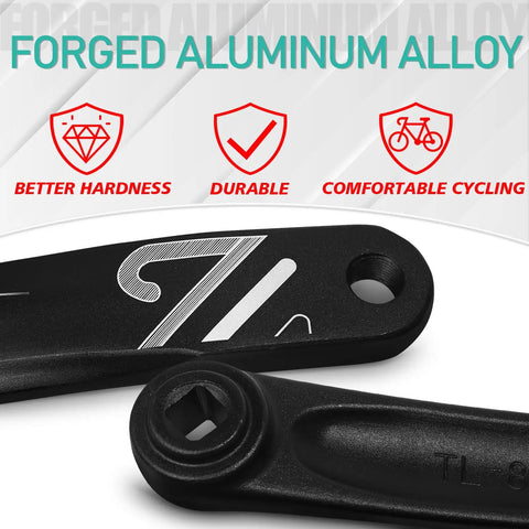 Beefy Aluminum Mountain Bike Crank Arm Set With Square And Diamond Hollow Interface for durability and comfortable cycling