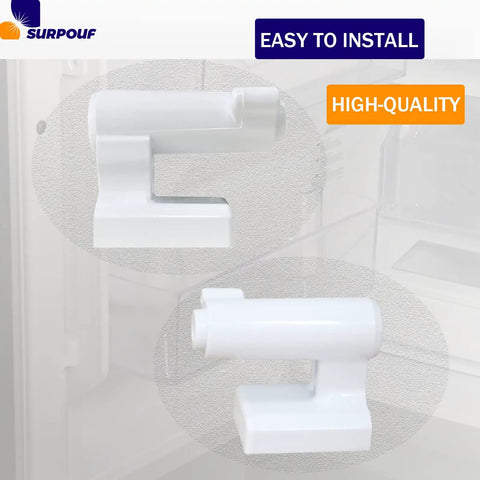 2 Pack White French Door Hinge Replacement DA61-08305A compatible with Samsung Refrigerator models, showcasing high-quality design.