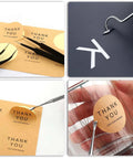 28-piece stainless vinyl weeding tool set; includes tweezers, hooks, pokers, shown with Thank You labels