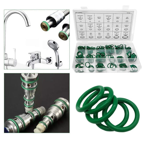 270 Piece Car AC O Ring Kit With 18 Sizes Fluorine Rubber Gaskets For Automotive AC Repair And Plumbing Sealing Box Leakproof Seal Kit For Compressor And HVAC Maintenance