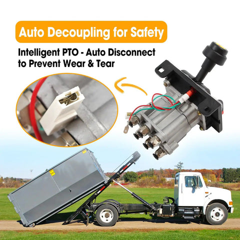 Beefed Up Dual Valve Air Control System For Truck Tipper Dump Pumps, Precise Hydraulic Flow With Kickout, Console Tower, Four Gear Settings, Air Tube Kit, And Smart Auto Decoupling PTO For Smooth Lifting And Efficient Load Handling