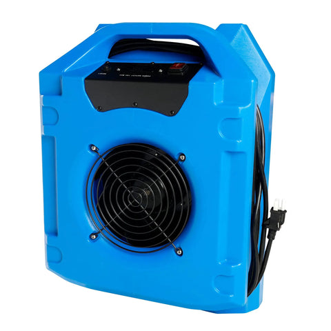 Blue Low Profile Air Mover 0.25 HP, 1200 CFM, 2 Speed Carpet Dryer Floor Fan with Dual GFCI Outlets, stackable design