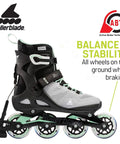 Macroblade 80 ABT Women's Fitness Inline Skates For Training And Casual Skating With All Day Comfort ABT Braking System shown.