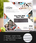 Box of Retro Peel And Stick Floor Tiles 16 Pack 12x12 Inch Vinyl Concrete Gray Waterproof Floor Tiles for Bathroom Kitchen