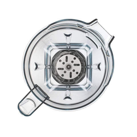 Top view of 48 Ounce Aer Disc Blender Container With Self Detect Tech Tamper Low Profile And BPA Free Dishwasher Safe