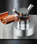 Top Tier Magnetic Welding Ground Clamp With Super Strong Suction Base For Fast On Site Shop Work, No Tools Needed, Fits Any Clean Metal Surface Perfectly close-up of copper plate and strong magnet.