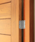 Sturdy Steel Interior Door Hinges 3.5 In By 3.5 In Rounded 5/8 In Radius Satin Nickel 10 Pack Pre Lubricated Mounted on Wooden Door