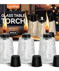 Three Pack Glass Tabletop Torches For Outdoor Vibes With Citronella Oil Fuel Canisters Wicks And Caps Refillable Glass Lanterns