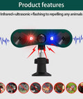 Solar Indoor Outdoor Motion Sensor Alarm With 129dB Siren Ultrasonic Security Alarm Four Modes Red And Blue Strobe Light Weatherproof Yard Garden Farm Guard No Fuss Setup 2 Pack, front view