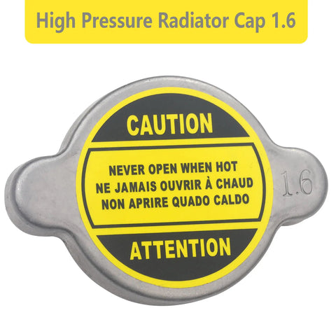 High Pressure Radiator Cap 1.6 Bar 23 Psi For Powersports, Fits Most 4x4 ATVs And Motorcycles, Durable Silver Cap