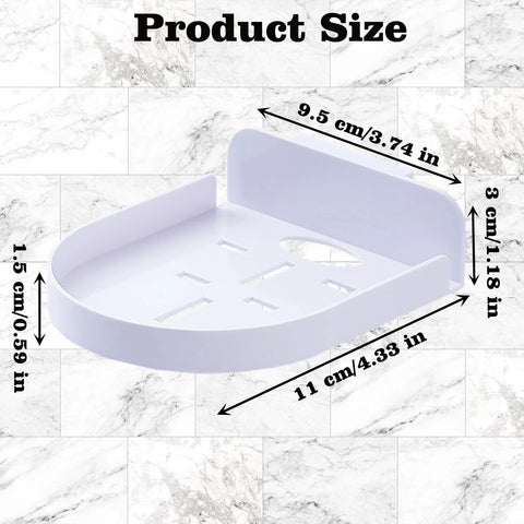 4 Pack Adhesive Wall Mounts For Security Cameras And Baby Monitors, Small White Wall Shelf dimensions and size details