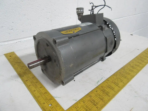 CD3425 56C Frame TEFC DC Motor 0.25 HP 1750 RPM Workhorse Quality, gray body, next to measuring tape, for machinery