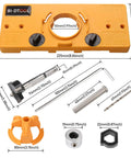 35mm Hinge Drilling Jig For Concealed Cabinet Hinge Installation Pro Grade Accuracy Hole Guide with adjustable dials and parts