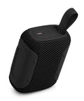 Palm Sized Ultra Portable Waterproof And Drop Proof Bluetooth Speaker With Deep Bass, Ambient Edge Lighting, black fabric cover