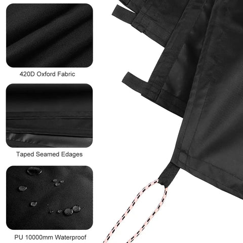 Heavy Duty Waterproof Tarp For Outdoor Use 5 By 5 Feet With UV Resistant And Tear Proof Cover showing material and features