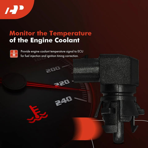 Side view of a black ambient air temperature sensor with connector for GM vehicles (Chevy/GMC/Cadillac/Buick)