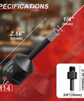 Specifications of One Quarter Inch Dry Diamond Core Drill Bits 2-Pack Pro Grade Vacuum Brazed Hole Saw, M14, 1/4 inch, 6mm.