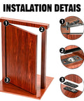 Hidden pivot door hinge kit for bookshelves; wooden bookcase door with alloy-steel concealed hardware, 570-lb capacity